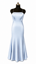 Icy Blue Satin Mermaid Gown